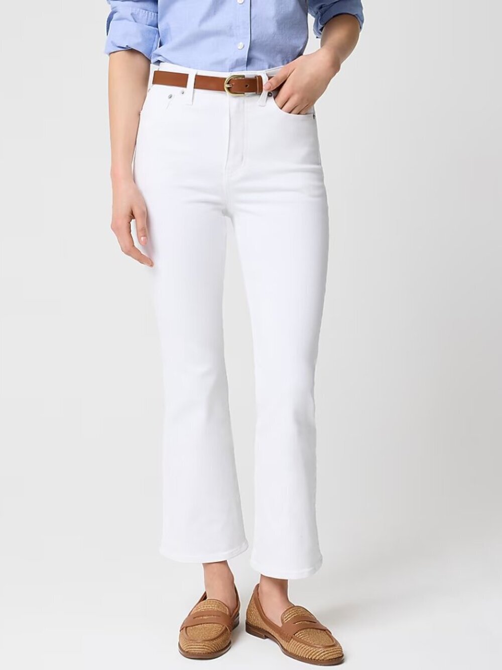 J. Crew Ankle Flare Jeans Signature Stretch White Size 29 NWT